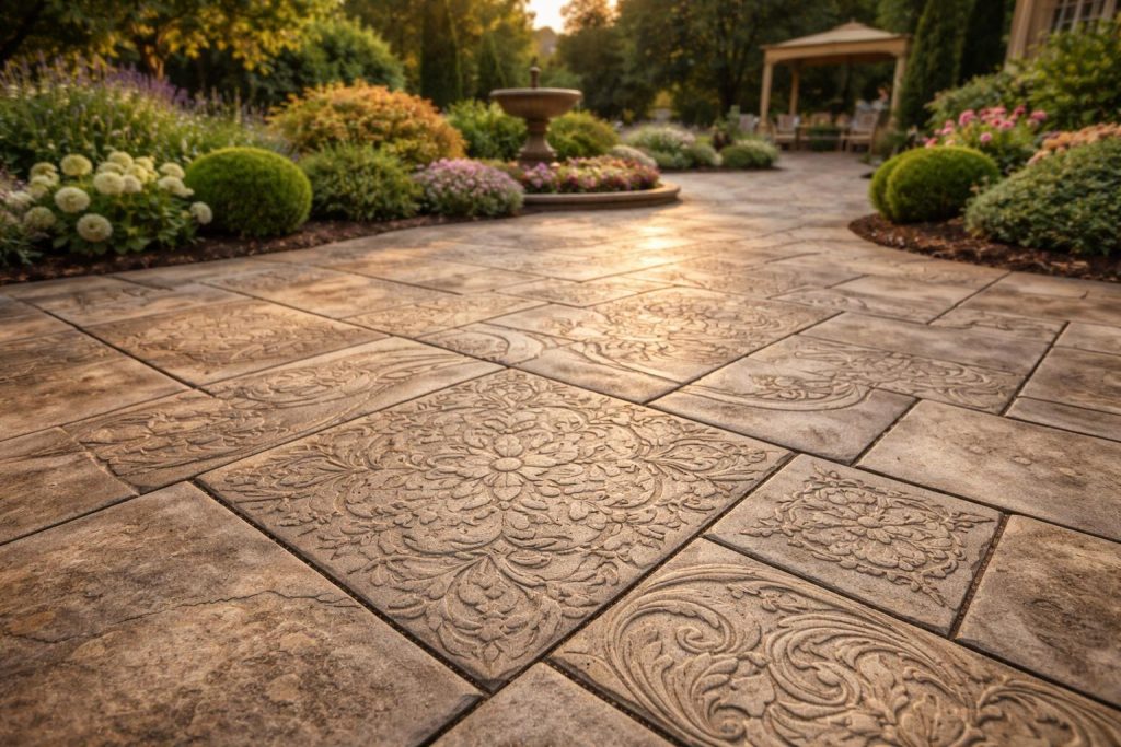 Dalle Béton Imprimé StamCrete Motif Personnalisé : Technique et Avis